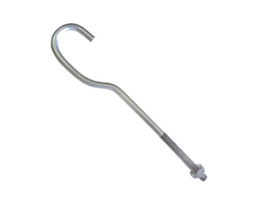 Gancho alumínio - 1/4" c/porca